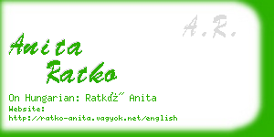 anita ratko business card